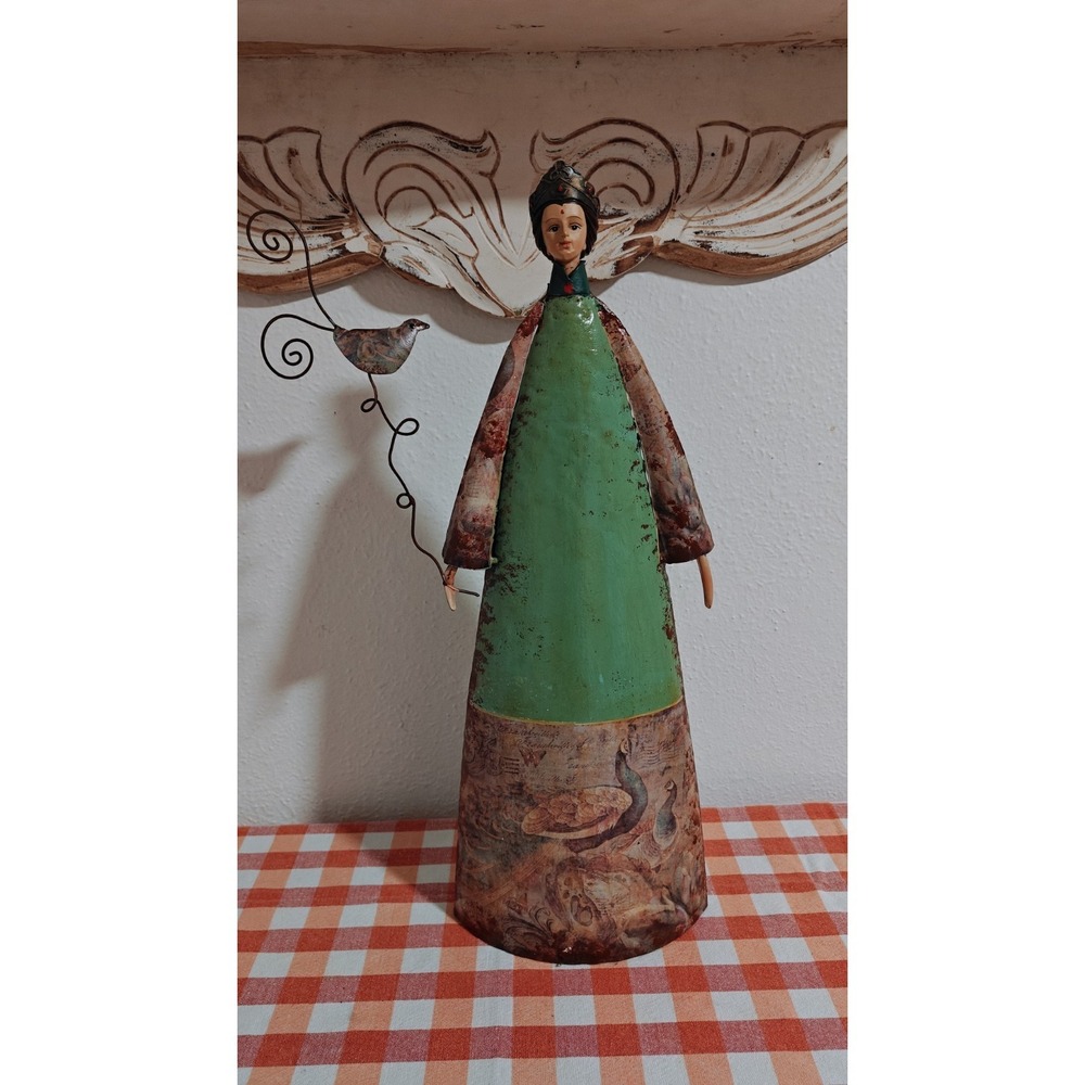 Folk Art Sculpture Of Whimsical Woman Mixed Materials